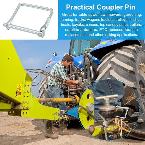 Patikil Trailer Acpler Pin 1/2x3-1/8 ، 2 PCS مربع سلك قفل دبوس دبوس قفل دبابيس الأمان PTO دبوس لوزن لجرار مزرعة القارب TRACK TRACK (12x80mm) in Saudi Arabia