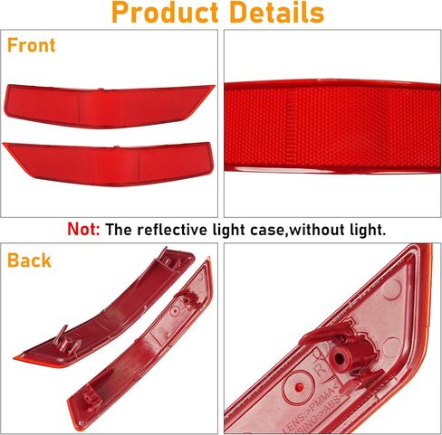 متوافق مع فولكس واجن تيغوان العاكس الخلفي العاكس 2018-2021 ، السائق الأيسر وجانب الراكب الأيمن تقليم العلامة الحمر in Kuwait