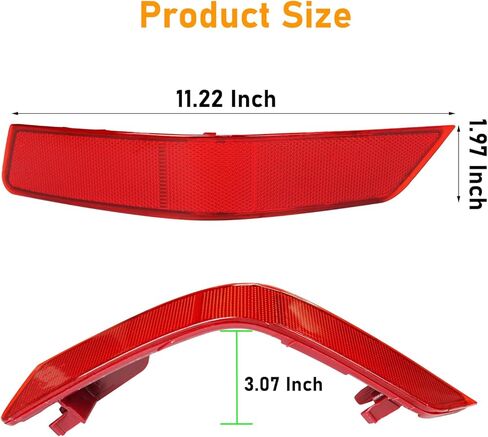 متوافق مع فولكس واجن تيغوان العاكس الخلفي العاكس 2018-2021 ، السائق الأيسر وجانب الراكب الأيمن تقليم العلامة الحمر in Kuwait
