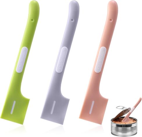 3 PCS Dog Cat Food Scoop Scoop Pet Supplies Silicone Silicone Caned Sucked for Cat Dog Rescoring وتخزين الطعام الرطب والأخضر الرمادي الوردي in Saudi Arabia