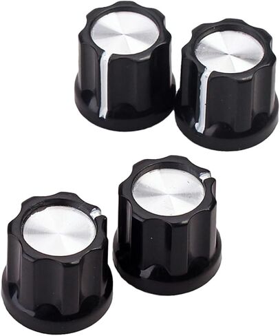 Toyandona 4pcs مقابض Black Silver Shaft Pot for Bass Guitar Lightweight Conbers Vintage للتثبيت لترقية الجيتار in Saudi Arabia