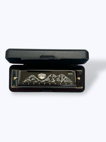 Sound Smith SSH-10 10-Hole Harmonica, Key of C, Copper Soundboard, Phosphor Bronze Reeds, ABS Moisture Resistant Comb, Metalic Black in Saudi Arabia