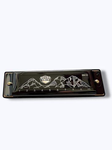 Sound Smith SSH-10 10-Hole Harmonica, Key of C, Copper Soundboard, Phosphor Bronze Reeds, ABS Moisture Resistant Comb, Metalic Black in Saudi Arabia