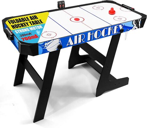 Seydrey Folding Air Hockey Table for Family, LED Electronic Scoring Sports Hockey Game,Powerful 12V Motor, Hockey Table Gaming Set, Includes 2 Pushers, 4 Pucks, Blue in Kuwait