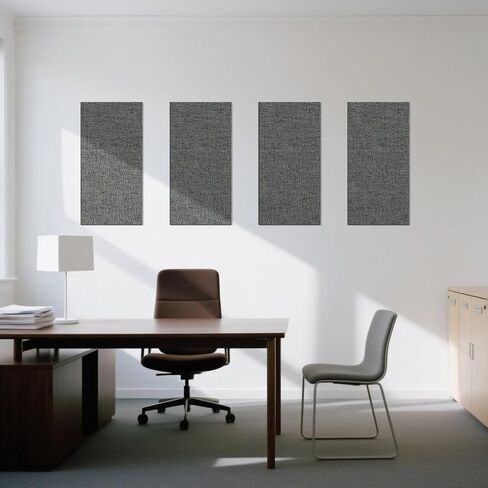 Art3Dwallpanels 4 PCS لوحات صوتية ، 24''x12 '' ألواح الجدران المقاومة للصوت ، ألواح امتصاص صوت التثبيت السهلة للاستوديوهات ، المكتب ، المسرح المنزلي ، رمادي غامق in Kuwait