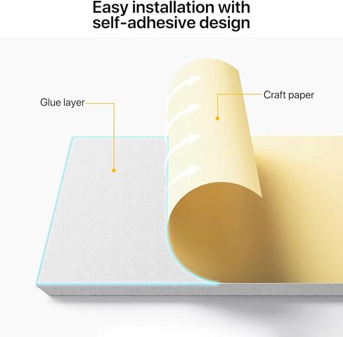 ألواح الجدران المقاومة للصوت ، ألواح رغوة صوتية كوتشوو للصوت للجدران ، 12 لوحات جدران صوتية 16'x12''x0.4 '' لوحات صوتية ملصقات ذاتية ، وألواح صوتية ، ديكور ، بيج ، بيج in Kuwait