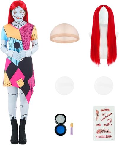 LILLIWEEN Womens Night Before Christmas Sally Costume Dress Halloween Cosplay Costumes in Saudi Arabia