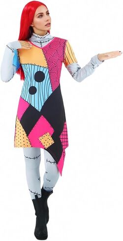 LILLIWEEN Womens Night Before Christmas Sally Costume Dress Halloween Cosplay Costumes in Saudi Arabia