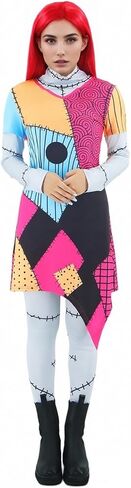 LILLIWEEN Womens Night Before Christmas Sally Costume Dress Halloween Cosplay Costumes in Saudi Arabia