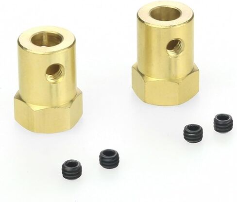 4pcs 5mm Bore Brass Adapter Adapter Hexagonal Rapling Acpler for Car Wheels Robot مع موصل نقل المحرك المسمار in Saudi Arabia
