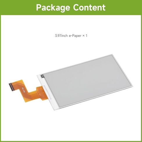 Waveshare 3.97inch E-Paper Display ، شاشة E-ink ، 800 × 480 بكسل ، أسود/أبيض ، 4 مقاييس رمادية ، واجهة SPI ، لوحة برنامج التشغيل غير متضمن in Saudi Arabia