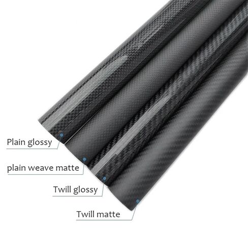 1pcs 1000mm طول 3K أنبوب ألياف الكربون الكاملة OD 4mm 5mm 6mm 8mm 8mm 9mm للطائرات بدون طيار وقضبان الصيد والطائرات الورقية وألياف الكربون الثلاثي (8x6 Twill Matte) in Saudi Arabia