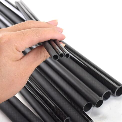 1pcs 1000mm طول 3K أنبوب ألياف الكربون الكاملة OD 4mm 5mm 6mm 8mm 8mm 9mm للطائرات بدون طيار وقضبان الصيد والطائرات الورقية وألياف الكربون الثلاثي (8x6 Twill Matte) in Saudi Arabia
