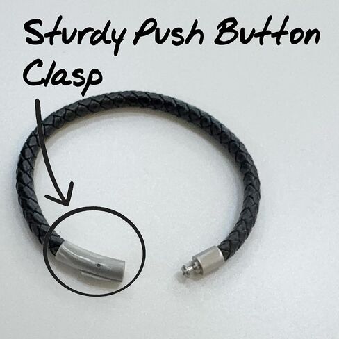 Unisex Antique Braided Leather Bracelet | Handmade Genuine Leather Wristband with Push-Button Stainless Steel Clasp | Timeless Gift for Men and Women in Premium Slide-Out Gift Box in Kuwait