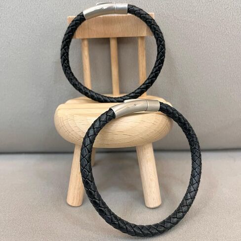 Unisex Antique Braided Leather Bracelet | Handmade Genuine Leather Wristband with Push-Button Stainless Steel Clasp | Timeless Gift for Men and Women in Premium Slide-Out Gift Box in Kuwait