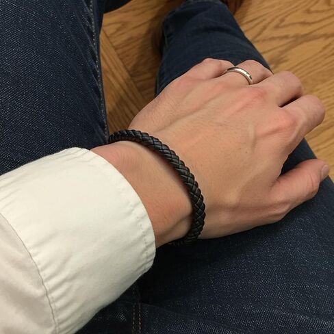 Unisex Antique Braided Leather Bracelet | Handmade Genuine Leather Wristband with Push-Button Stainless Steel Clasp | Timeless Gift for Men and Women in Premium Slide-Out Gift Box in Kuwait