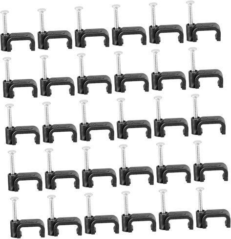100Pcs Black J Shaped Half Clamps for Cable Fixing Durable Wire Bundle Clips Multi Functional Tubing Fixing Supplies Strong Fastening Force for Home and Office Use in Saudi Arabia