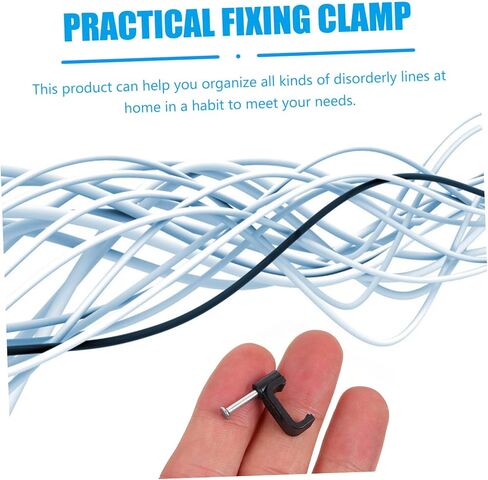100Pcs Black J Shaped Half Clamps for Cable Fixing Durable Wire Bundle Clips Multi Functional Tubing Fixing Supplies Strong Fastening Force for Home and Office Use in Saudi Arabia