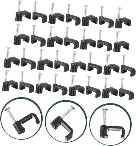 100Pcs Black J Shaped Half Clamps for Cable Fixing Durable Wire Bundle Clips Multi Functional Tubing Fixing Supplies Strong Fastening Force for Home and Office Use in Saudi Arabia