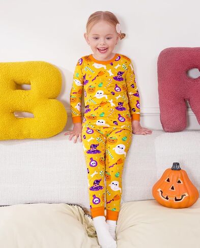 Bamboo Viscose Toddler Girls Kids Pajamas Unicorn Mermaid Pjs Long Sleeve Snug fit 12M-8Y 2pcs Soft Jammies in Saudi Arabia