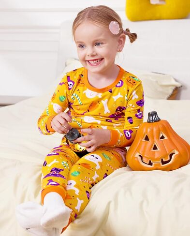 Bamboo Viscose Toddler Girls Kids Pajamas Unicorn Mermaid Pjs Long Sleeve Snug fit 12M-8Y 2pcs Soft Jammies in Saudi Arabia