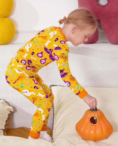 Bamboo Viscose Toddler Girls Kids Pajamas Unicorn Mermaid Pjs Long Sleeve Snug fit 12M-8Y 2pcs Soft Jammies in Saudi Arabia