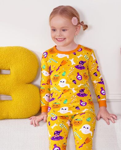 Bamboo Viscose Toddler Girls Kids Pajamas Unicorn Mermaid Pjs Long Sleeve Snug fit 12M-8Y 2pcs Soft Jammies in Saudi Arabia