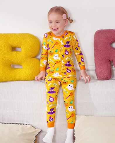 Bamboo Viscose Toddler Girls Kids Pajamas Unicorn Mermaid Pjs Long Sleeve Snug fit 12M-8Y 2pcs Soft Jammies in Saudi Arabia