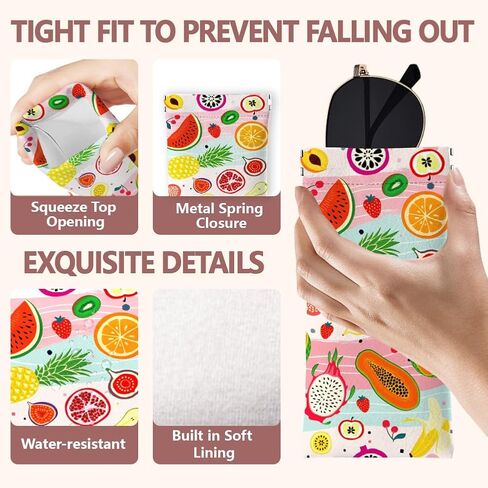 GLOBLELAND Mushrooms Soft Glasses Case Moon Phases Butterflies Squeeze Top Eyeglass Case Travel PU Leather Sunglass Bag Portable Sunglasses Pouch for Women Men in Saudi Arabia