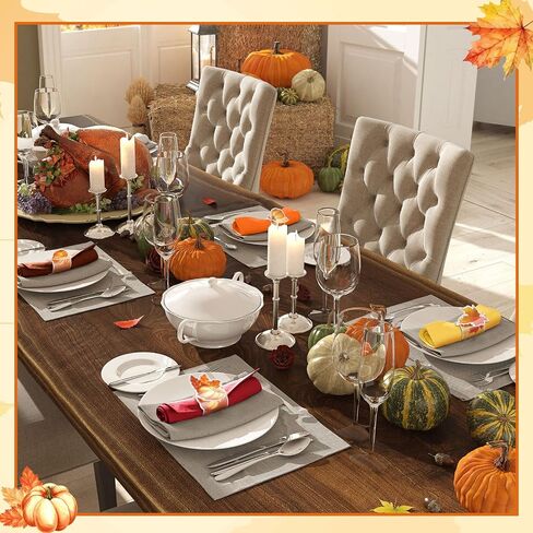 WILLBOND 100 Pcs Thanksgiving Napkin Rings Set Fall Maple Leaf Pumpkin Harvest Napkin Rings for Thanksgiving Party Supplies Autumn Wedding Home Dinner Table Setting Decorations in Saudi Arabia