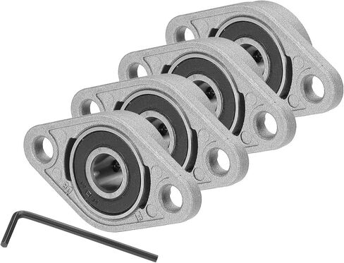 MECCANIXITY Pillow Block Bearing 21/32" (17mm) Bore Zinc Alloy Steel Mounted Flange Pillow Block Self-Alignment Insert Bearings Housing Pack of 4, KFL003 in Saudi Arabia