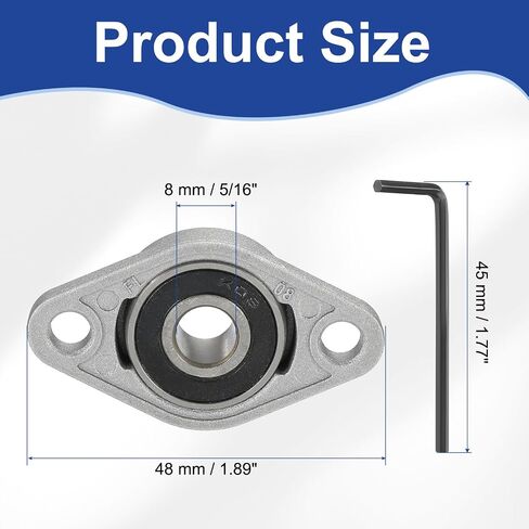 MECCANIXITY Pillow Block Bearing 21/32" (17mm) Bore Zinc Alloy Steel Mounted Flange Pillow Block Self-Alignment Insert Bearings Housing Pack of 4, KFL003 in Saudi Arabia