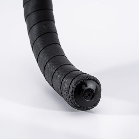 شريط Knurl Handlebar - شريط شريط الدراجة على الطريق مع مقابس المقود وشرائط تشطيب - 200 × 3 سم - 2.5 مم - أسود in Kuwait