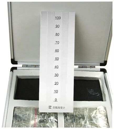 Fineness of Grind Gauge Scraper Fineness Meter with 2 Scrapers Stainless Steel Range 0-100μm Indexing Value 5μm for Testing The Fineness of Paints, Lacquers, Inks, etc in Saudi Arabia