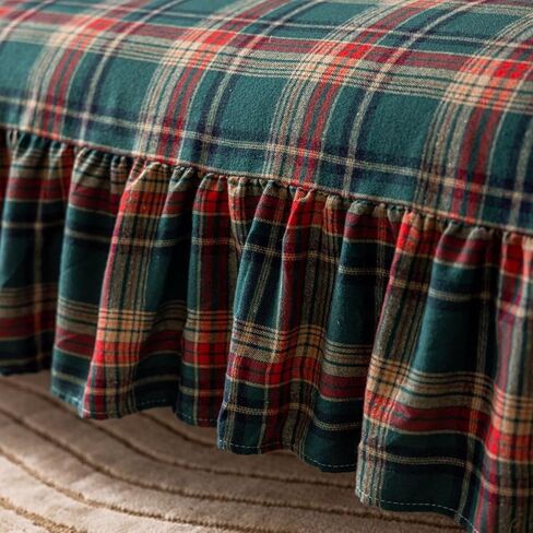 JadeRich One Piece Couch Cover Ruffle Hem Sofa Towel Cotton Linen Sofa Protector in Kuwait