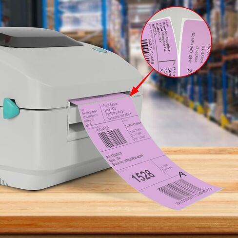 Khaki Direct Thermal Labels 4 × 6 Inch Vinyl Self-Adhesive Fanfold Shipping Stickers Waterproof Perforated Printer Decal for Office School Warehouse 500 PCS in Saudi Arabia