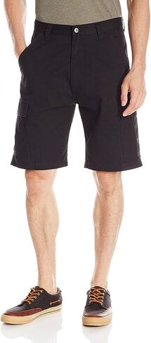Wrangler Authentics Men's Classic Relaxed Fit Cargo Short, Black Twill, 42 in Saudi Arabia