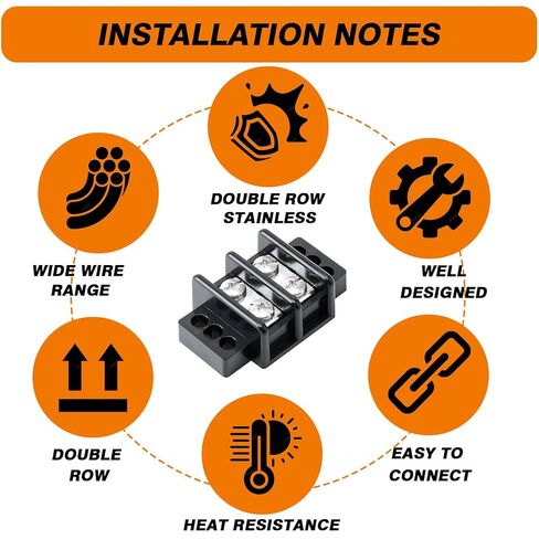 Terminal Blocks Double Row Stainless Steel 10-22 AWG Copper 600V/30A Rated 2-14 Poles Neat Circuit Solution 1 Pack TBD (2 Poles) in Kuwait