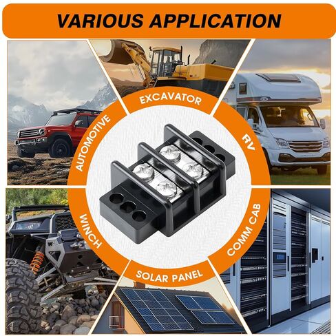 Terminal Blocks Double Row Stainless Steel 10-22 AWG Copper 600V/30A Rated 2-14 Poles Neat Circuit Solution 1 Pack TBD (2 Poles) in Kuwait