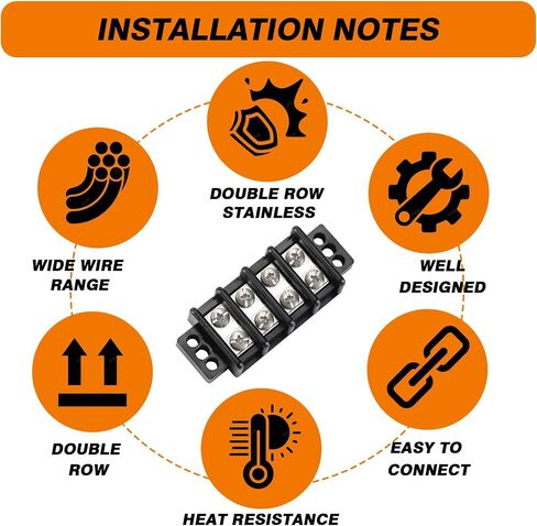 Terminal Blocks Double Row Stainless Steel 10-22 AWG Copper 600V/30A Rated 2-14 Poles Neat Circuit Solution 1 Pack TBD (2 Poles) in Kuwait
