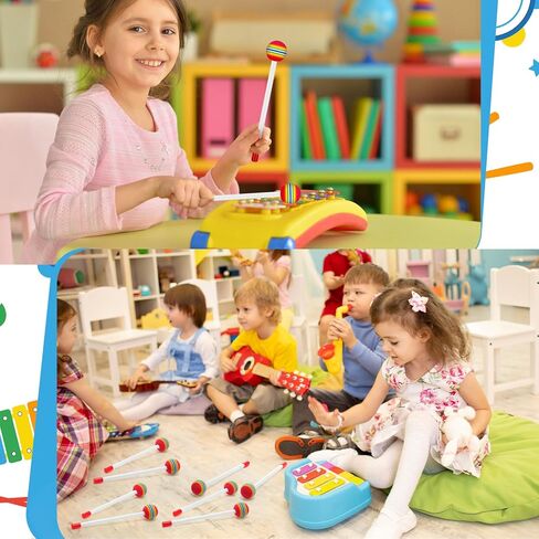 Boao 24 PCS Kids Drum Sticks Rainbow Lollipop Timpani Mallets 8.5 بوصة الرغوة الناعمة الرغوة الإيقاعية in Saudi Arabia