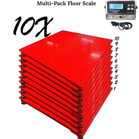 SELLETON SL-700-2X3 | 24 "× 36" (2 × 3) مقاييس أرضية متعددة الحزم مع مؤشر ، والاستخدامات الصناعية والمستودعات تستخدم | 10x حزمة متعددة باللون الأحمر | 20،000 رطل × 2 رطل in Saudi Arabia