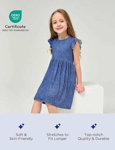 Bamboo Viscose Toddler Girl Dresses Ruffle Short Sleeve Girls Summer Dress in Kuwait