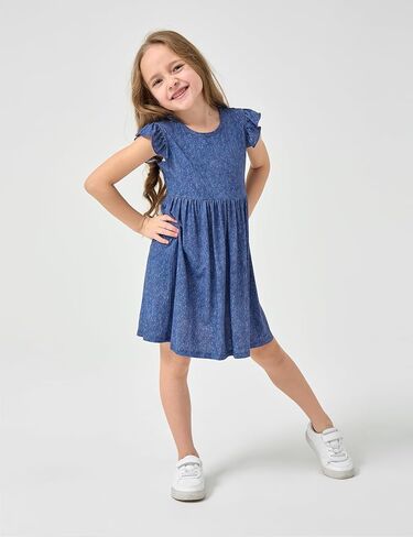 Bamboo Viscose Toddler Girl Dresses Ruffle Short Sleeve Girls Summer Dress in Kuwait