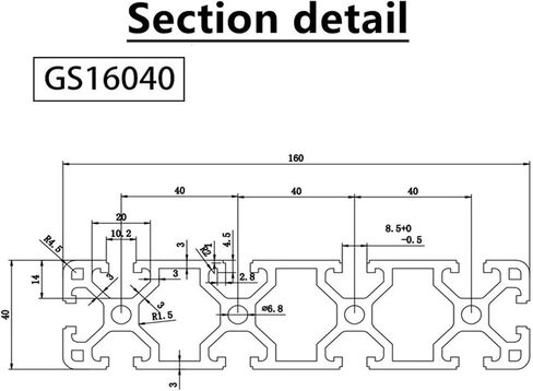 40160 Aluminum Profile Extrusion 600mm-1000mm Anode Wire Aluminum Profile(600mm) in Saudi Arabia