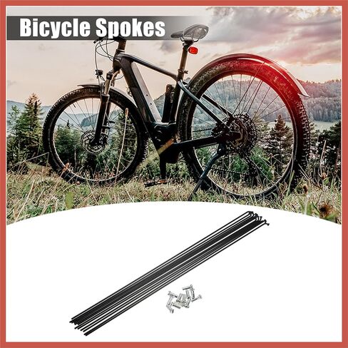 ACROPIX 12 Pcs 14G J Bend 298mm x 2mm Bike Bicycle Spokes with Nipples Steel Black Car Parts in Saudi Arabia