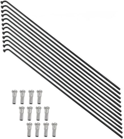 160 mm /6.3 inches Stainless Steel Spokes Bike Spokes Bicycle Spokes 14G Spoke Black Mountain/Road Bikes with 14mm Nipples 12PCS in Saudi Arabia