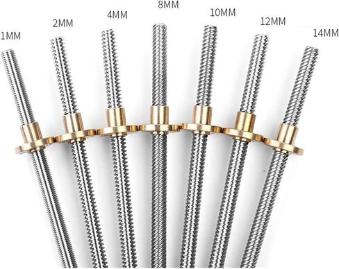Metal Ball Screw nut T8 Lead Screw 300-8D Trapezoidal Rod T8 Lead Screw Thread 8mm Lead 8mm Length 100mm-900mm with Brass Nut(800mm) in Saudi Arabia
