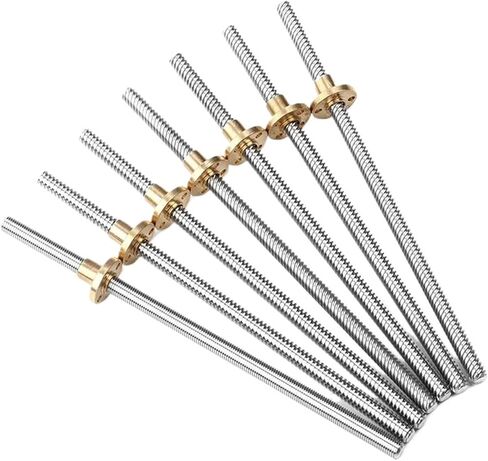 Metal Ball Screw nut T8 Lead Screw 300-8D Trapezoidal Rod T8 Lead Screw Thread 8mm Lead 8mm Length 100mm-900mm with Brass Nut(800mm) in Saudi Arabia