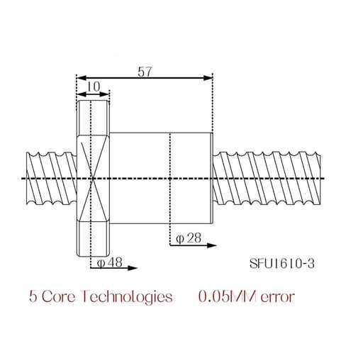 Linear Motion Ball Screw Precision Part SFU1610 Ball Screw Kit 16mmlead 10mm RM1610 Rolled Ball Screw C7 Type with Single Ball Nut + Nut Housing+1set BKBF12(265mm) in Kuwait